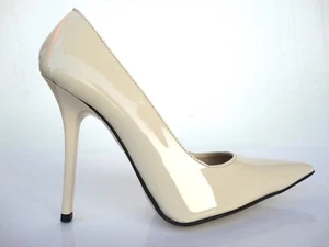 GIOHEL ITALY HIGH HEELS POINTY TOE PUMPS SCHUHE LEATHER DECOLTE NUDE BEIGE 40 - Imagen 1 de 7