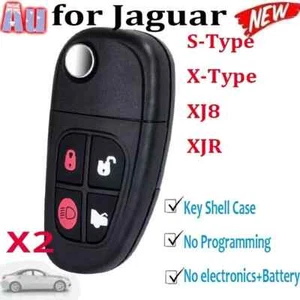 2X Smart Remote Car Key Shell Fob Suits for Jaguar S-Type X-Type XJ8 XJR 4Button - Picture 1 of 4