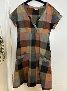 TOAST Uk 10 Checked Dress *flaws*