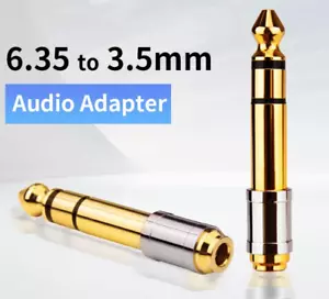 Klinken Audio Adapter 3,5 mm Klinke Aux In Buchse auf 6,35 mm Stecker Kupplung - Bild 1 von 6