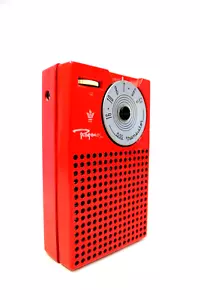 VINTAGE EXCELLENT RED REGENCY TR-4 ANTIQUE TRANSISTOR RADIO RESTORED & WORKING ! - Picture 1 of 6