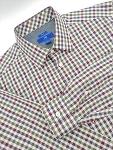 🇺🇲 New Egara Non-iron Slim Fit L 16.5x34 Multicolor Check - Picture 1 of 7