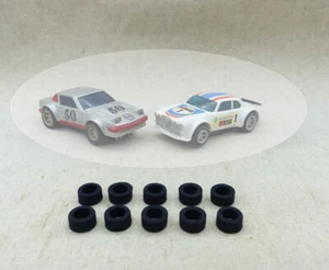 Matchbox Slot car Speedtrack & Powertrack: 10 pneus avant uréthane Hi-Perf. New - Imagen 1 de 2