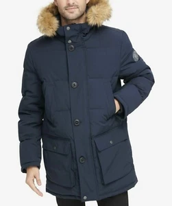 Tommy Hilfiger Men's Snorkel Faux Fur Hooded Jacket Size L NAVY 159AP468 $350 - Picture 1 of 12