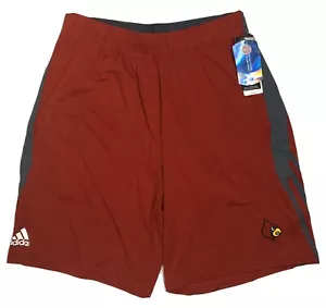 Louisville Cardinals Red Adidas Climalite Basketball Athletic Shorts - Picture 1 of 6