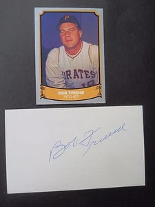 Bob Friend, Autograph on a 3" x 5" index card - with Baseball card - Pitcher - Picture 1 of 2