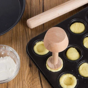 Egg Tarts Tamper Wooden Pastries Pusher DIY Baking Shaping Kitchen Tool - Picture 1 of 5