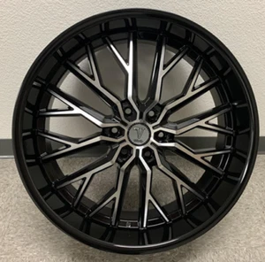 24" Velocity VW33 Wheel🔥24X9.5 6X139.7🔥+30 C.B 78.1 Black & Machined Rim +Lip✅ - Picture 1 of 14