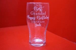 Vidrio pintado con láser mejor abuelo feliz cumpleaños personalizado personalizado - Imagen 1 de 6