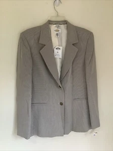 Talbots 14 Italian Fabric Wool Blend Striped Preppy Career Blazer New - Picture 1 of 10