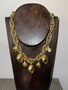 KJL KENNETH JAY LANE Matte Gold-Plated Metal w/Chain NECKLACE - Picture 1 of 10