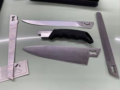 Conjunto de facas vintage Kershaw Kai Blade Trader 9"" com estojo feito no Japão 4 lâminas - Imagem 1 de 4