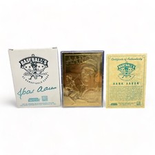 Hank Aaron 1996 Baseball's Greatest Champions 23KT Gold Card Serial #'d COA