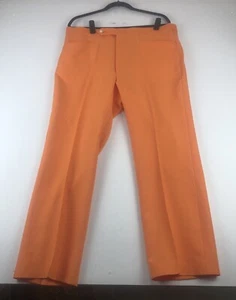 Jaymar Sansabelt Hose Slacks 36x28 orange Polyester Schlagbein 70er Golf Disco - Bild 1 von 10