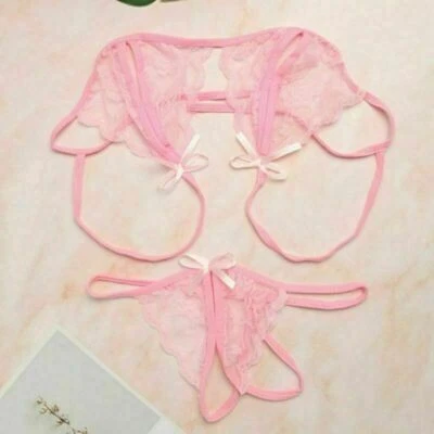 Sexy Sleepwear Lingerie Underwear Set Panties Women Bar Lace Babydoll Nightwear - Image 1 of 4