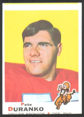 1969 Topps Pete Duranko Rookie Denver Broncos #182 - Image 1 of 2