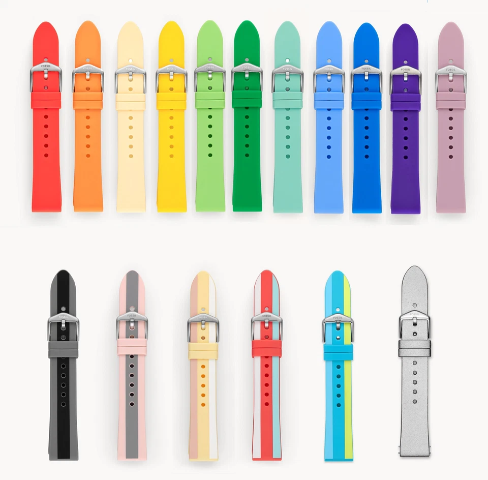 Fossil 18mm Silicone Watch Strap, Original and Genuine, Rubber Watch Band