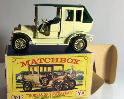 Y3 Matchbox Lesney, Models of Yesterday, 1910 Benz Limousine, Original Box - Immagine 1 di 4