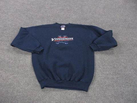 Vintage Virginia Cavaliers Sweatshirt Adult L Blue Pullover Logo 90s Casual Mens Cover