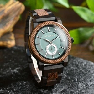 Luxury Stylish Wood Watches For Men Simplicity Wooden Watch With Box Wristwatch - Picture 1 of 12