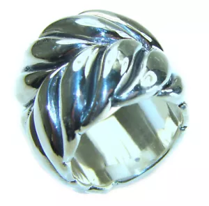 Large Bali made .925 Sterling Silver handcrafted Ring size: 6 - Picture 1 of 4