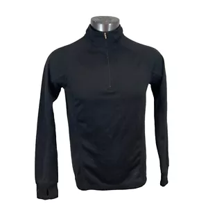 L.L. Bean Herren Pullover Shirt 1/2 Zip Mock Neck einfarbig schwarz Daumenlöcher M - Bild 1 von 5