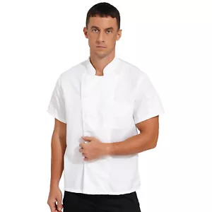 Men's Chef Coat Jacket Restaurant Kitchen Chief Uniform Shirt Women's Hotel Cook - Picture 1 of 30