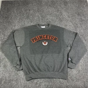 Princeton University Champion Sweatshirt Mens Medium Gray Ivy League Embroidered - Picture 1 of 9
