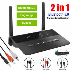 Transmitter Receiver 2 in 1 Adapter Low Latency Long Range Aptx HD for Bluetooth