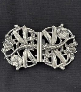 Dragonflies solid silver nurses Belt Buckle. London 1984. - Picture 1 of 12