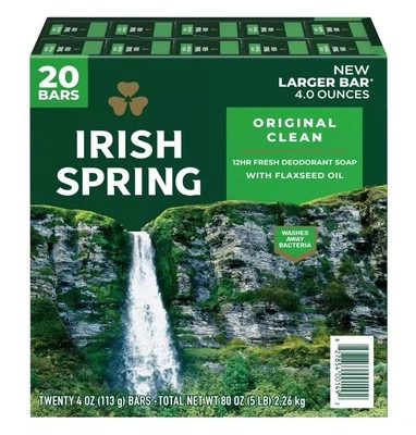 Irish Spring Bar Soap, Original Clean (4 oz., 20 ct.) - Image 1 of 4