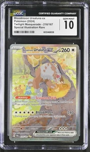 Pokemon Twilight Masquerade Bloodmoon Ursaluna ex 216/167 CGC Graded 10 GEM MINT - Picture 1 of 2