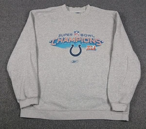 Indianapolis Colts Super Bowl XLI Champions Gray Crewneck Sweatshirt Mens Size L - Picture 1 of 6
