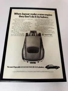 New Framed Print Jaguar E-Type V12 Magazine Advert Poster Man Cave Retro Jag - Picture 1 of 1