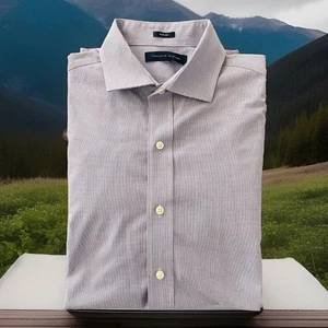 Tommy Hilfiger Men Size L Blue No Tuck Slim Fit Long Sleeve Casual Shirt - Picture 1 of 6