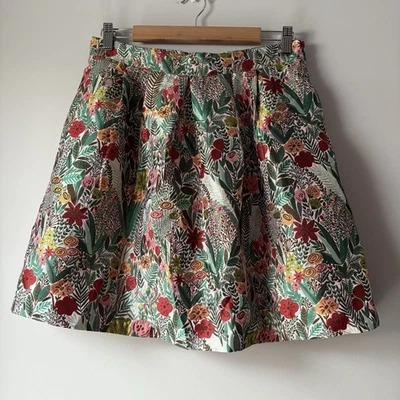 Mod Cloth Women’s Skirt Size 10 Floral Print Jacquard Fabric Fully Lined Pockets - Image 1 of 4