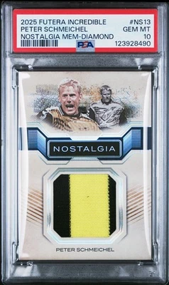 Futera Incredible Nostalgia Mem 2025 #NS13 Peter Schmeichel Diamond #/3 PSA 10 Foto 1 de 2