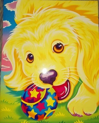 VTG Lisa Frank Golden Retriever Folder Unpunched Stuart Hall 1990 Mint - Image 1 of 4