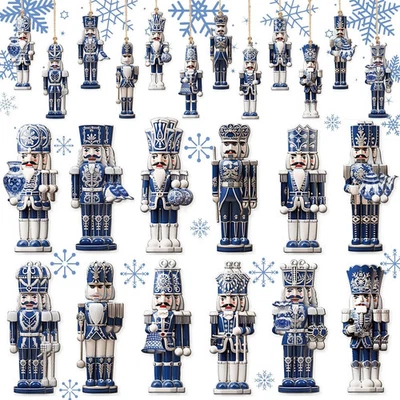 36 Pcs Christmas Nutcracker Blue and White Porcelain Christmas - Image 1 of 4