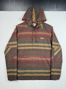 + L.L. Bean Pullover Katahdin Flannel Anorak Jacket Men Medium Striped Brown - Picture 1 of 11