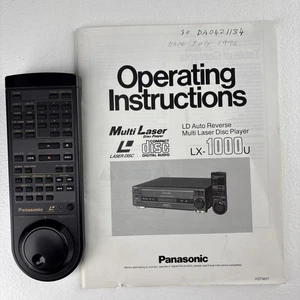Panasonic VEQ1185 Laserdisc Remote & Owners Manual - Models  LX1000 Tested Works - Picture 1 of 6