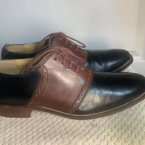 COLE HAAN WILLIAMS Saddle II Black/Brown C12664 Men's Bal Style Oxfords US 7.5M - Picture 1 of 10