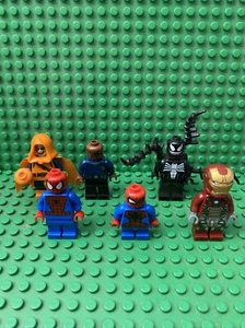Lego Marvel Minifigures Lot Of 6 Venom Iron Man Hob Goblin Spiderman - Picture 1 of 3