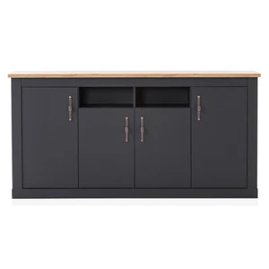 Sanrichte Sideboard Esszimmer 4 türig 2 Fächer 6 Böden Eiche anthrazit Landhaus - Bild 1 von 7