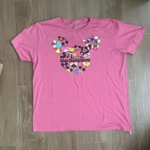 Walt Disney World Ear Hat Collage T-Shirt Size XXL Red Crew Neck - Picture 1 of 4