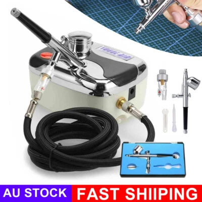 Airbrush Compressor Kit Spray Gun Set Makeup Nail Art Air Brush Tattoo Painting - image 1 of 4