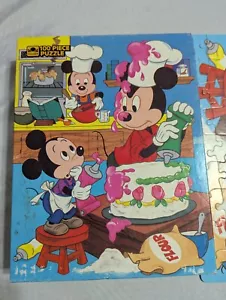 Golden Mickey Mouse Chef Geburtstagstorte Puzzle 100 Teile 1986 - Bild 1 von 7
