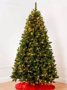 7ft Pre Lit Christmas Xmas Tree Green BAVARIAN Fir 1571 Tips 400 LED Lights - Picture 1 of 6