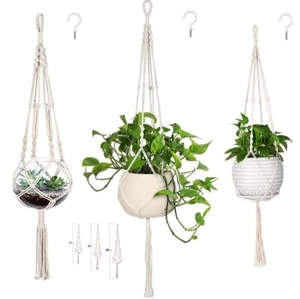 3 Pack Macrame Plant Hanger Indoor Hanging Planter Plants Holder Pot NOT Include - Picture 1 of 8