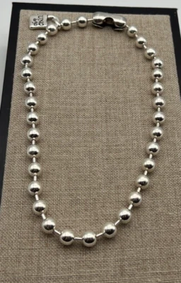NEW Uno de 50 SNOWFLAKE Necklace Sterling Silver Plated Beaded Ball Chain - Image 1 of 4